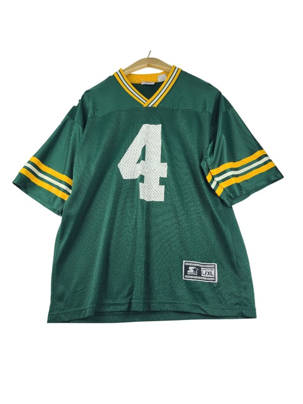 Starters Green Bay Jersey Farve Number 4 Vintage Throwback 1990's Men Large/XL